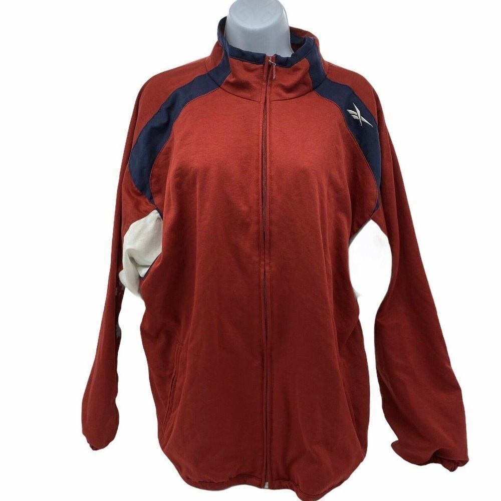 Reebok Vintage Red Color Block Men’s Zip Up Jacket Medium